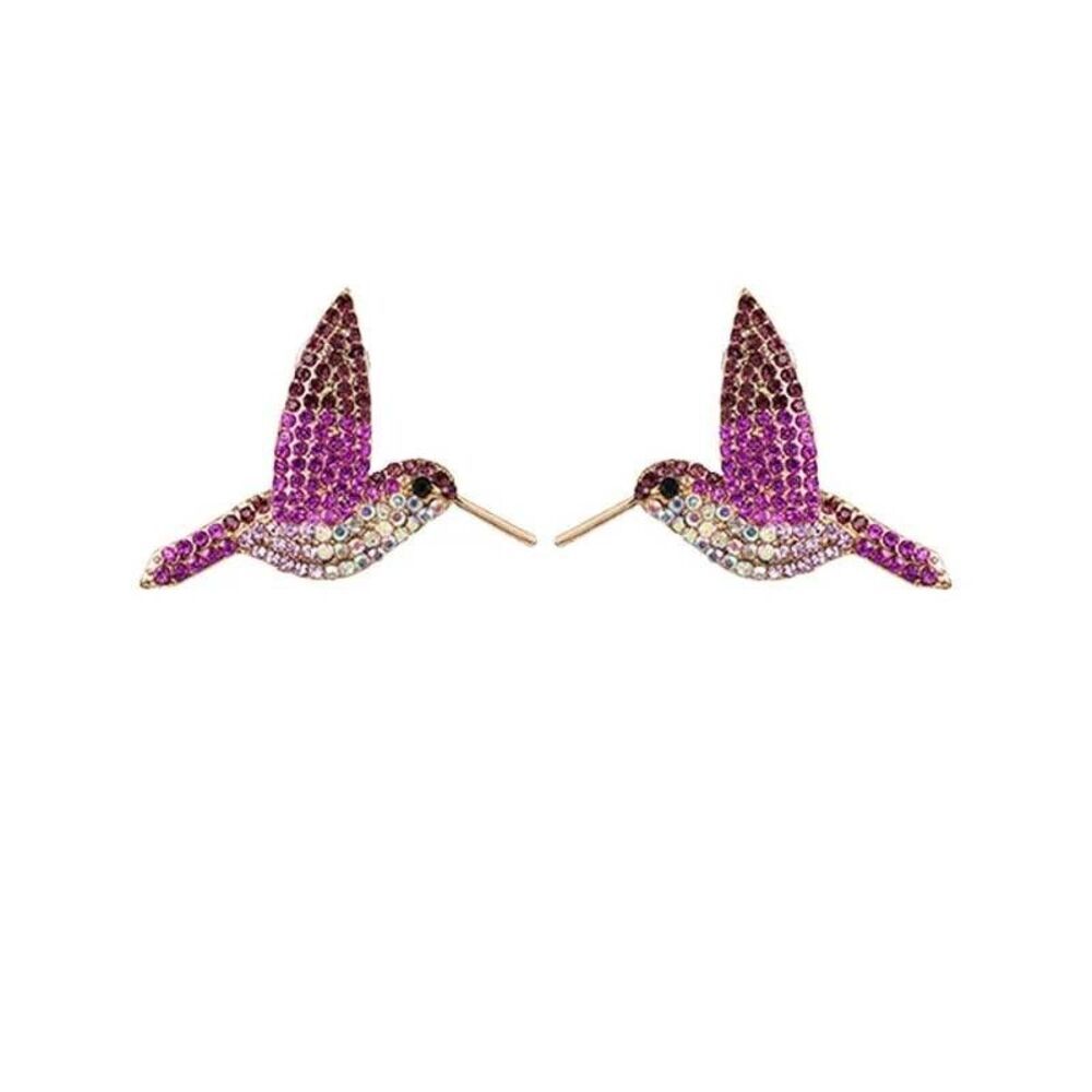 NWOT Magenta Hummingbird Earring